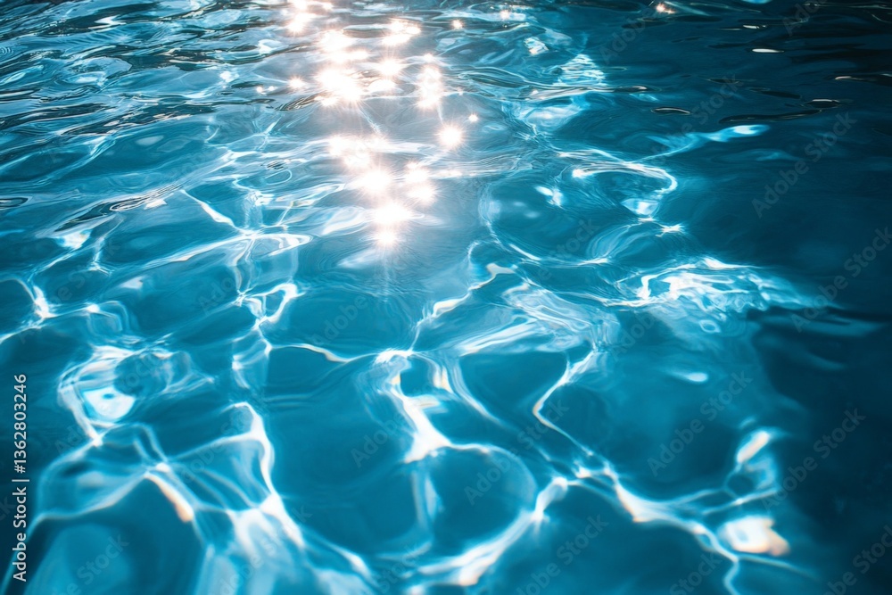 Fototapete rippling water reflecting sunlight creates a stunning display of light and color in a serene pool en