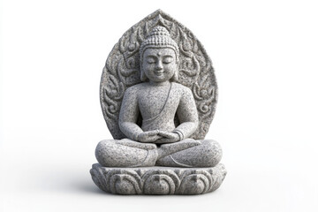 Obraz premium Serene Granite Buddha Statue Meditation Pose Intricate Carving Asian Art Spiritual Symbol