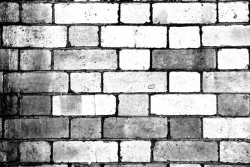 Black and white brick texture worn grunge background
