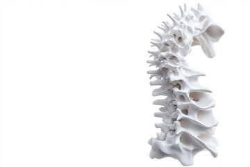 Detailed 3D Render of Human Vertebrae Spinal Column Anatomy Model Isolated on White Background