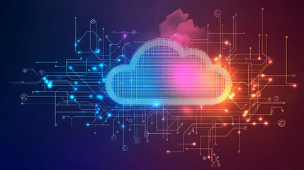 Obraz premium Abstract cloud computing graphic (3)