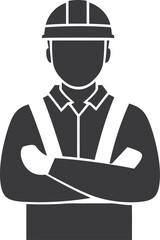 labor icon and logo on white background with Construction worker vector icon
