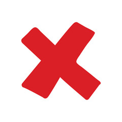 Obraz premium X cross hand drawn icon, red cross mark icon, doodle cross mark icon vector in trendy flat style illustration isolated on white background.