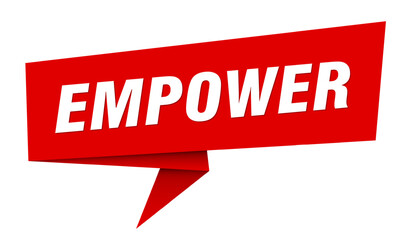 empower banner. empower speech bubble, label, sticker, sign template