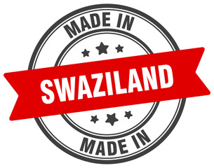 Made in Swaziland round sign. Made in Swaziland stamp.