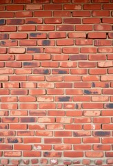 Obraz premium Rustic red brick wall, wide angle view, vintage texture, masonry, weathered, image