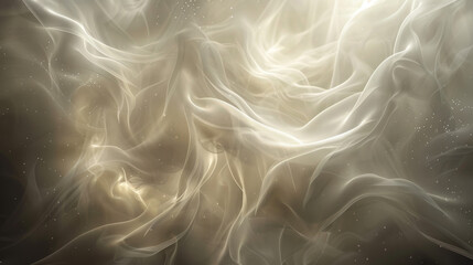 Obraz premium Elegant Beige Sheer Fabric Draped with Sparkling Glimmer Abstract Texture Background