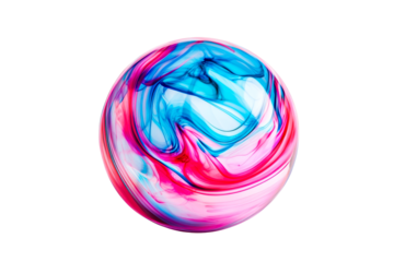 Colorful swirling marble with vibrant blue and pink patterns