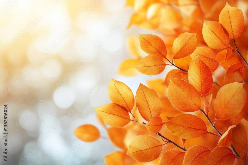 Poster vibrant autumn leaves capture the essence of fall in a sunlit setting