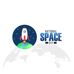 Fototapeta premium Vector graphic of National Space Day for National Space Day celebration.