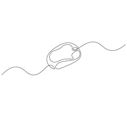 Mouse outline drawing illustration. Continuous line draw mouse for laptop, pc vector.