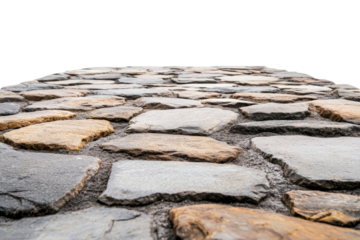 Cobblestone path with a unique texture on a transparent background