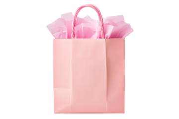 Beautiful pink gift bag with tissue paper for special occasions