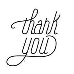 Thank You handwritten inscription isolated on white background. Thank You calligraphy. Vector illustration.
