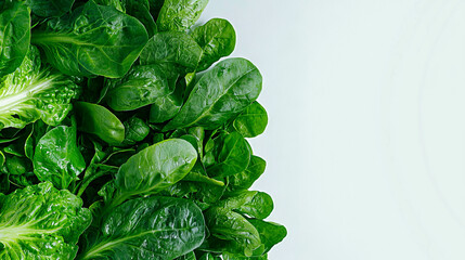 Obraz premium Fresh lambs lettuce on crisp leafy green bed