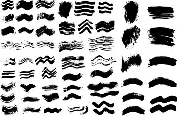 Abstract black curved brush brush, hand drawn style black and white wave marks texture, abstract rough brush strokes for packaging and advertising design, web and illustration design
