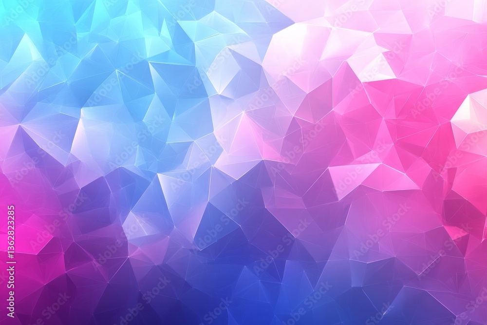 Poster colorful abstract geometric pattern blending soft blue and pink tones in a vibrant design