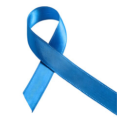 Blue Ribbon: Prostate Cancer Awareness isolated on transparent background
