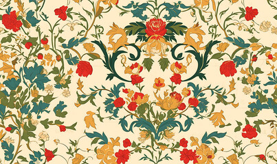 Creative 2D Doodle seamless pattern Floral or flower Illustrations