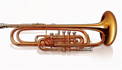 Naklejka premium Isolated brass trumpet musical instrument