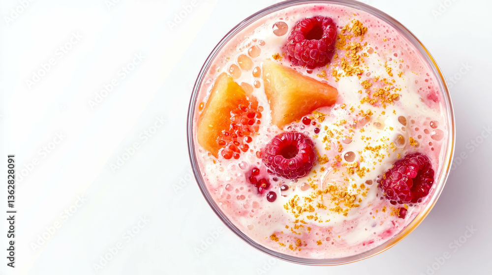 Poster refreshing melon and berry smoothie for a summer delight