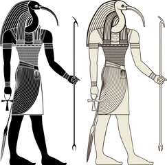 Egyptian ancient symbol.Religion icon.Culture.Design element.Thoth.