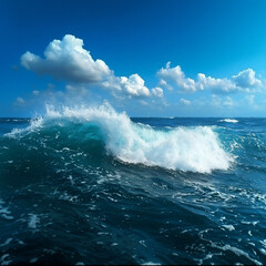 Fototapeta premium a stormy sea with towering waves