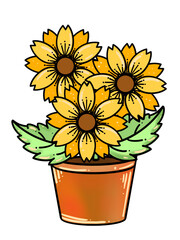 Obraz premium sunflower in a pot