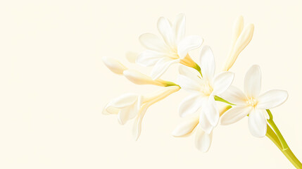 Naklejka premium Tuberose flower icon featuring elongated, waxy petals with a fragrant appearance, symbolizing elegance, purity, and floral beauty