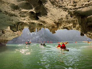 Exploring Sea Caves by Kayak in Lan Ha Bay, Vietnam