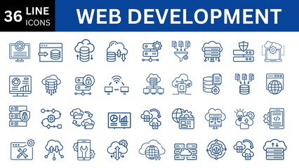 Web development icon line editable icon set. 