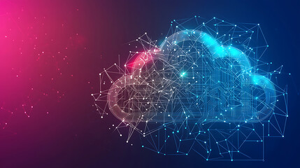 Abstract cloud with polygon mesh