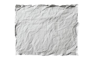 Crumpled sheet of paper with a transparent background for design