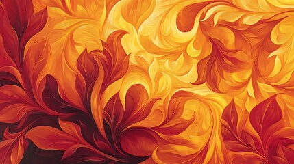 Autumn Leaves Abstract Painting. (5)