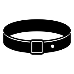 black leather belt on white background