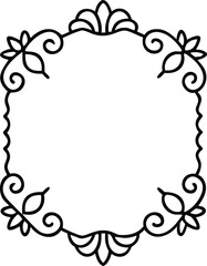 A floral decorative frame with elegant swirls