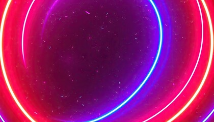 Obraz premium Neon Circles, Abstract Background, Vibrant Colors
