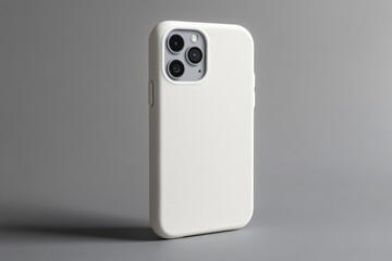 Minimalist white phone case showcasing sleek design against a neutral background for modern aesthetics
