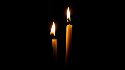 Minimalist candle flames in darkness symbolizing hope and remembrance