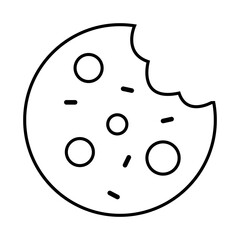 Fototapeta premium Cookie icon vector, outline style cookie icon, linear style cookie icon in trendy flat style illustration isolated on white background.