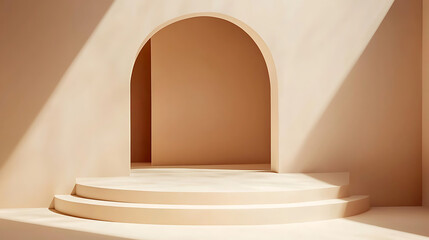 Minimalist archway display podium