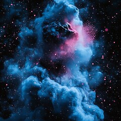A colorful nebula filled with many twinkling stars in space