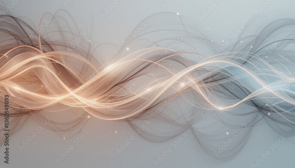 Poster dynamic flowing waves of light and color abstract design digital art modern environment artistic vie