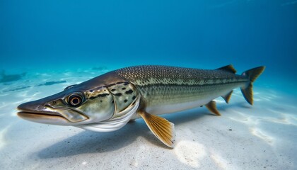 Obraz premium Freshwater fish swimming gracefully underwater 