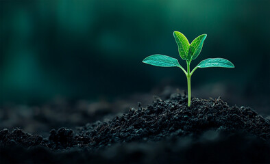 A symbol of hope and resilience a green plant sprouting.