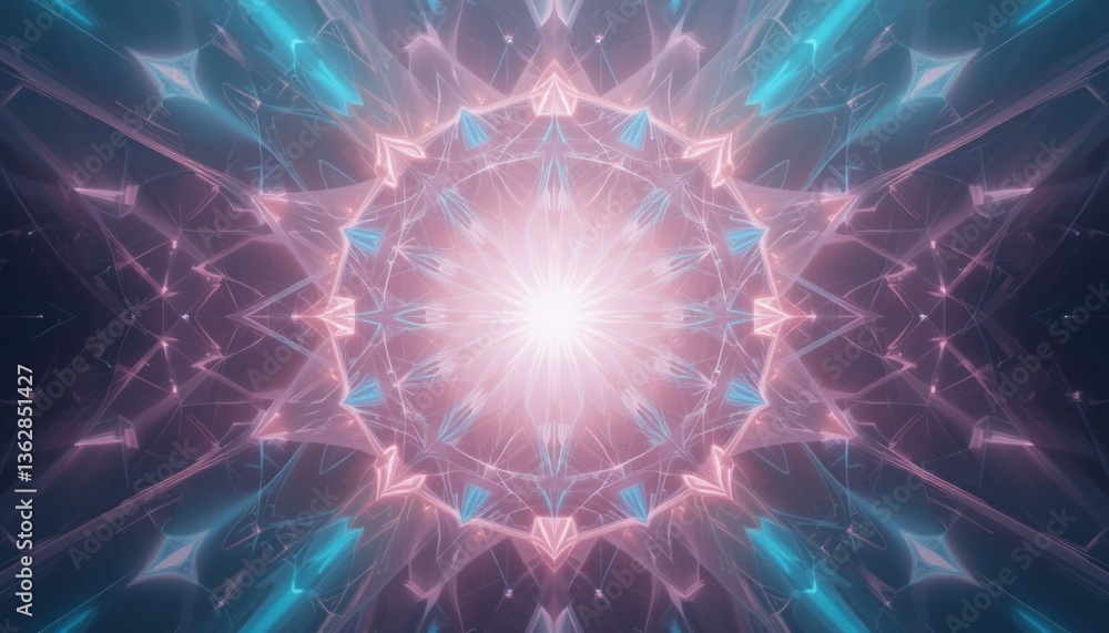 Aufkleber vibrant kaleidoscopic light patterns digital art creation abstract design cosmic environment central