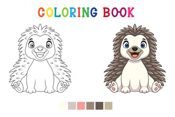 Hedgehog cartoon mascot character design