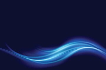 Abstract blue light wave background with glowing effects on a dark backdrop. A futuristic, elegant, and minimalistic design.