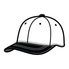 Red and White Baseball Cap Illustration