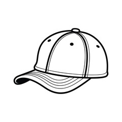 Red and White Baseball Cap Illustration